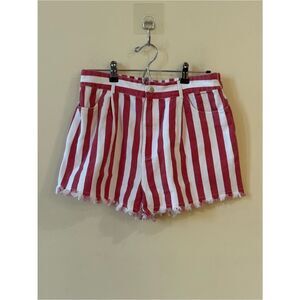Gilli Red and White Striped Shorts